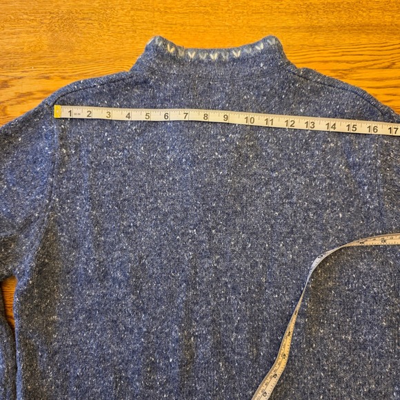 Woolrich Women's M Blue Heather 1/4 Zip Sweater Embroidered Cottage Core Cozy - Picture 12 of 15